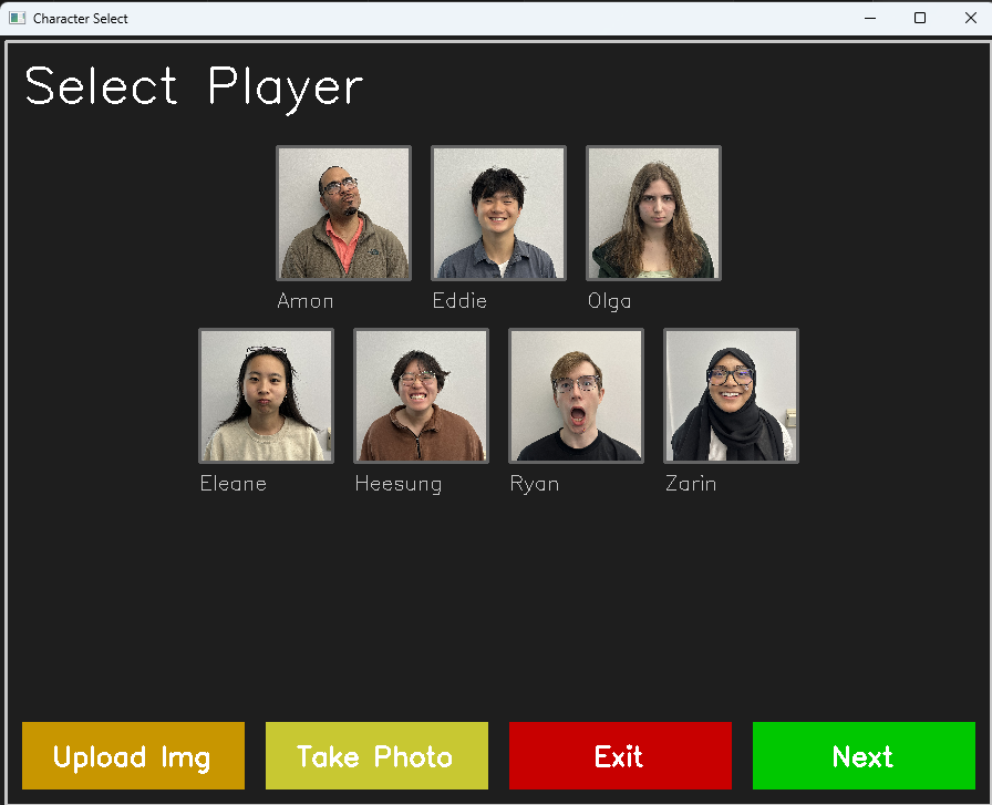 Player selection with image-upload and camera options